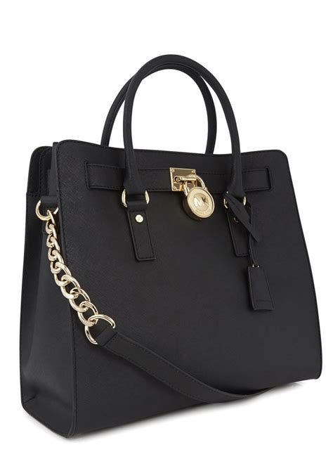 michael kors hamilton large black totes|Michael Kors saffiano leather tote.